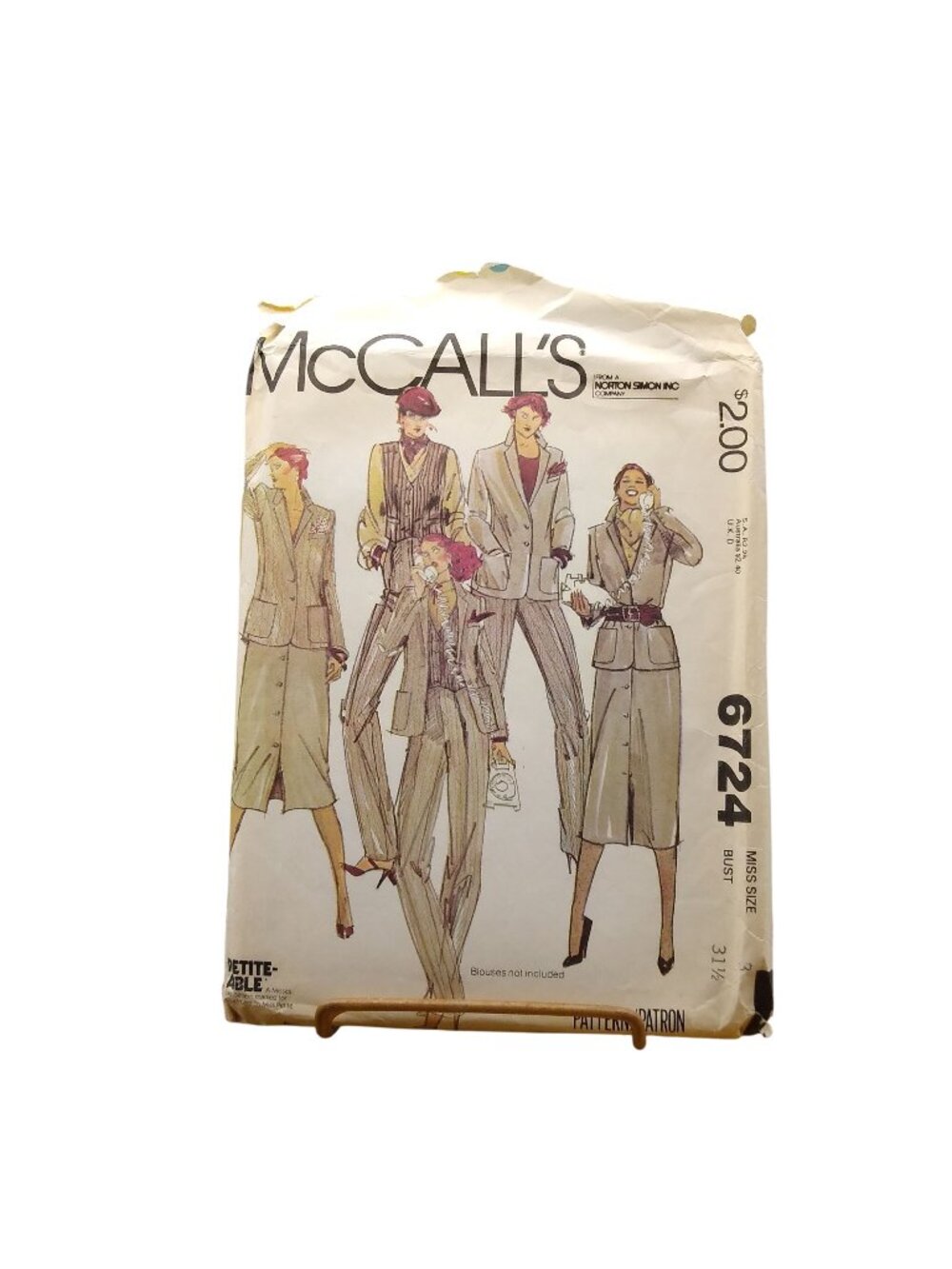 Vintage Sewing PATTERN McCalls 6724, Misses 1979 Petit-Able Jacket Vest Skirt